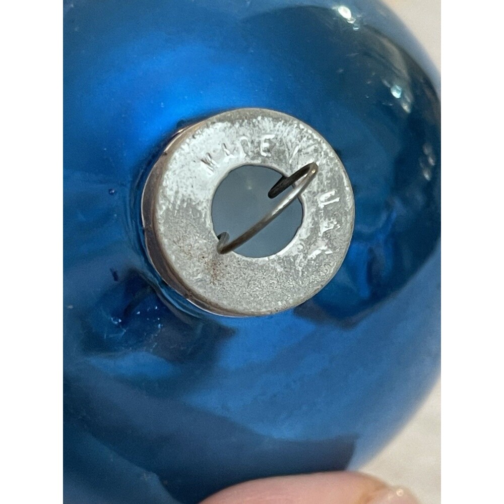 VTG Mid-Century Mercury Glass Christmas Ornaments Blue 2.5" Lot of 6 USA Made - Picture 9 of 11